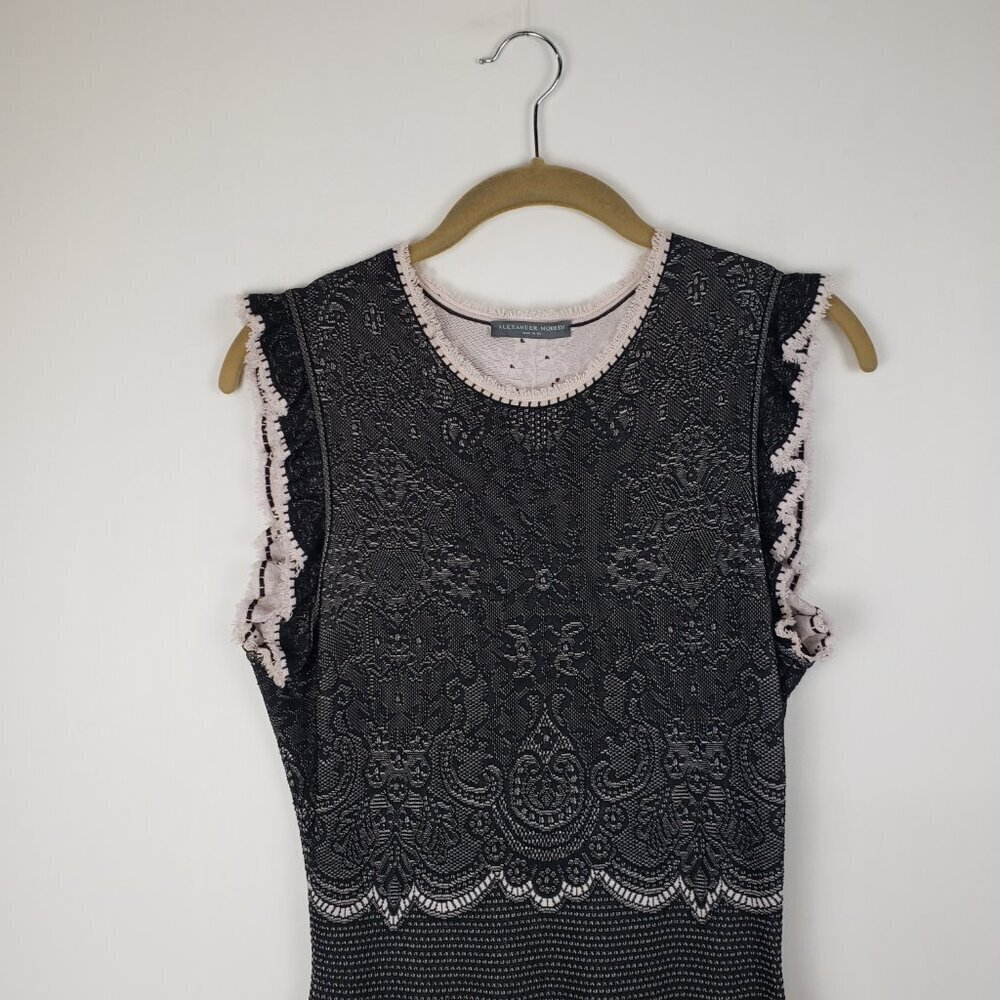 Alexander McQueen Lace Look Jacquard Knit Fit and Flare Dress Womens Medium - Picture 3 of 12